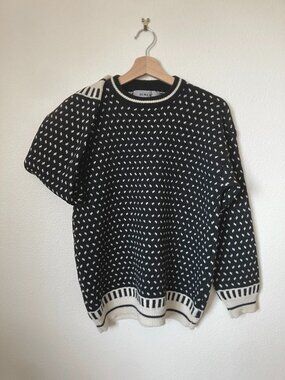 Scandinavian Wool Knit Pullover Sweater - InWear Designer Kirsten Teisner